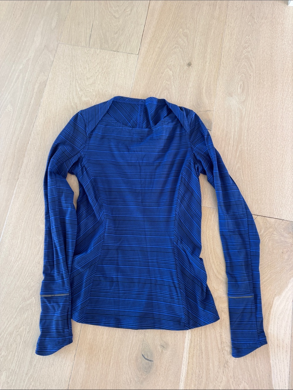 lululemon athletica Striped Long-Sleeve Square Neck Top - Royal Blue